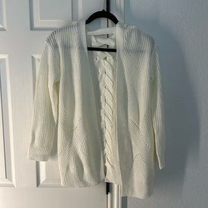 Moral Fiber white/ivory knit cardigan in small